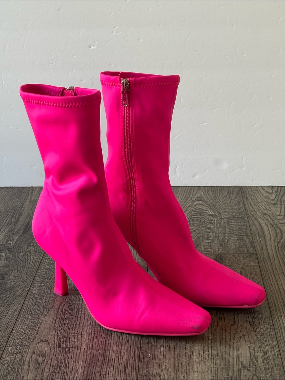 Steve Madden Hot Pink Stretch Sock Ankle Boots